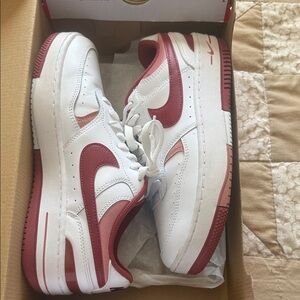 Nike White and Burgundy Athletic Shoes